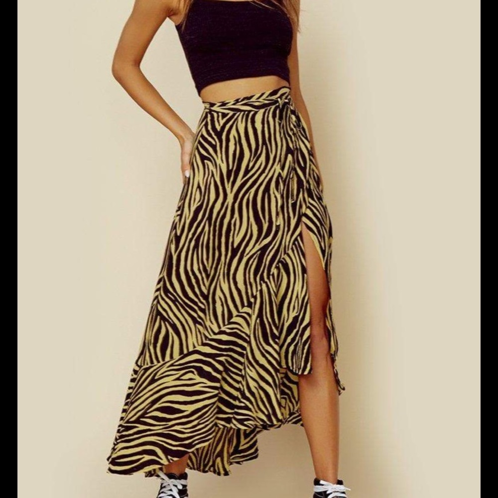 Planet Blue yellow zebra skirt